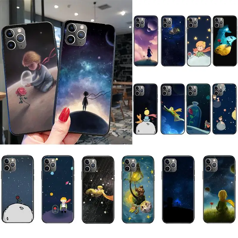 

Black Cover Lovely little prince Phone Case for iPhone 11 12 mini pro XS MAX 8 7 Plus X XS XR