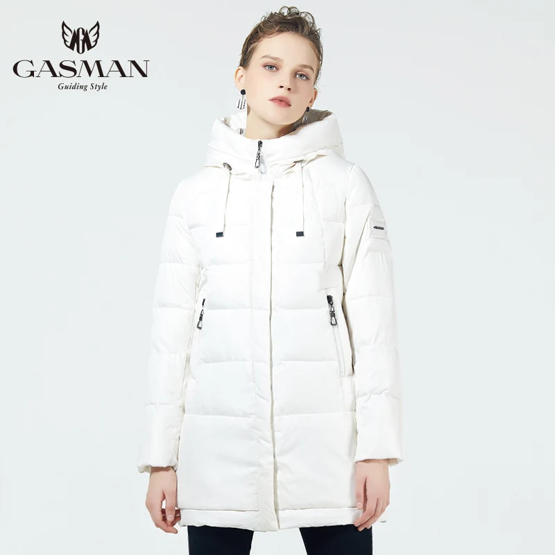 GASMAN 2019 толстая женская зимняя куртка мода пуховик для женщин средней длины белое