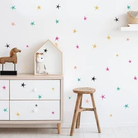 cartoon colored five pointed star wall sticker living room bedroom background home decoration kids room wallpaper mural stickers
