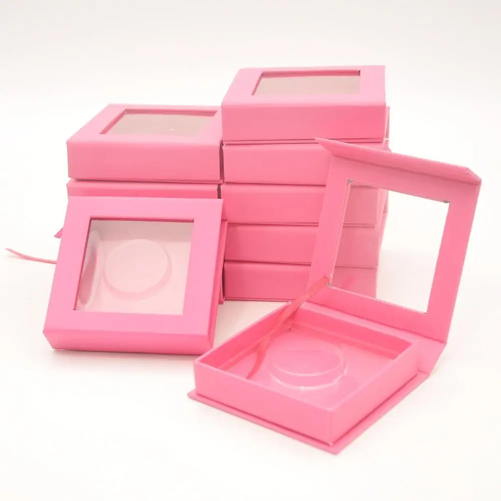 

Wholesale eyelash peackaging box lash boxes package custom square magnetic deep rose red 25mm faux cils makeup case bulk vendors