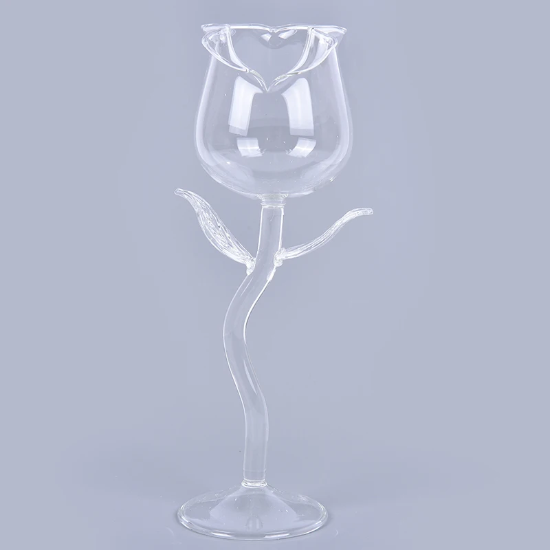 

Creative Wine Glass Rose Flower Shape Goblet Lead-Free Red Wine Cocktail Glasses Home Wedding Party Barware Drinkware Gifts 1Pc