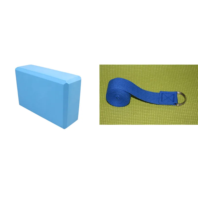 block and belt 1830*610*6 мм ТПЭ Коврик для йоги с позиционной линией нескользящий коврик для начинающих экологический фитнес гимнастический коврик поясные блоки - Цвет: block and belt
