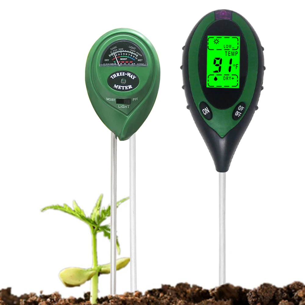 Цифровой измеритель почвы 4 в 1 PH 3 термометр влажности монитор под солнечным