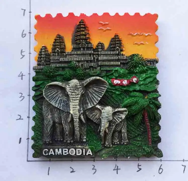 

Southeast Asia Cambodia tourist souvenir scenery Angkor Wat Fridge Magnets Souvenirs
