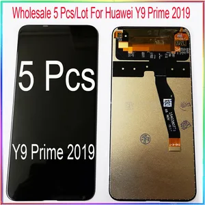 wholesale 5 pcs lot for huawei y9 prime 2019 lcd screen display with touch with frame assembly p smart z original free global shipping
