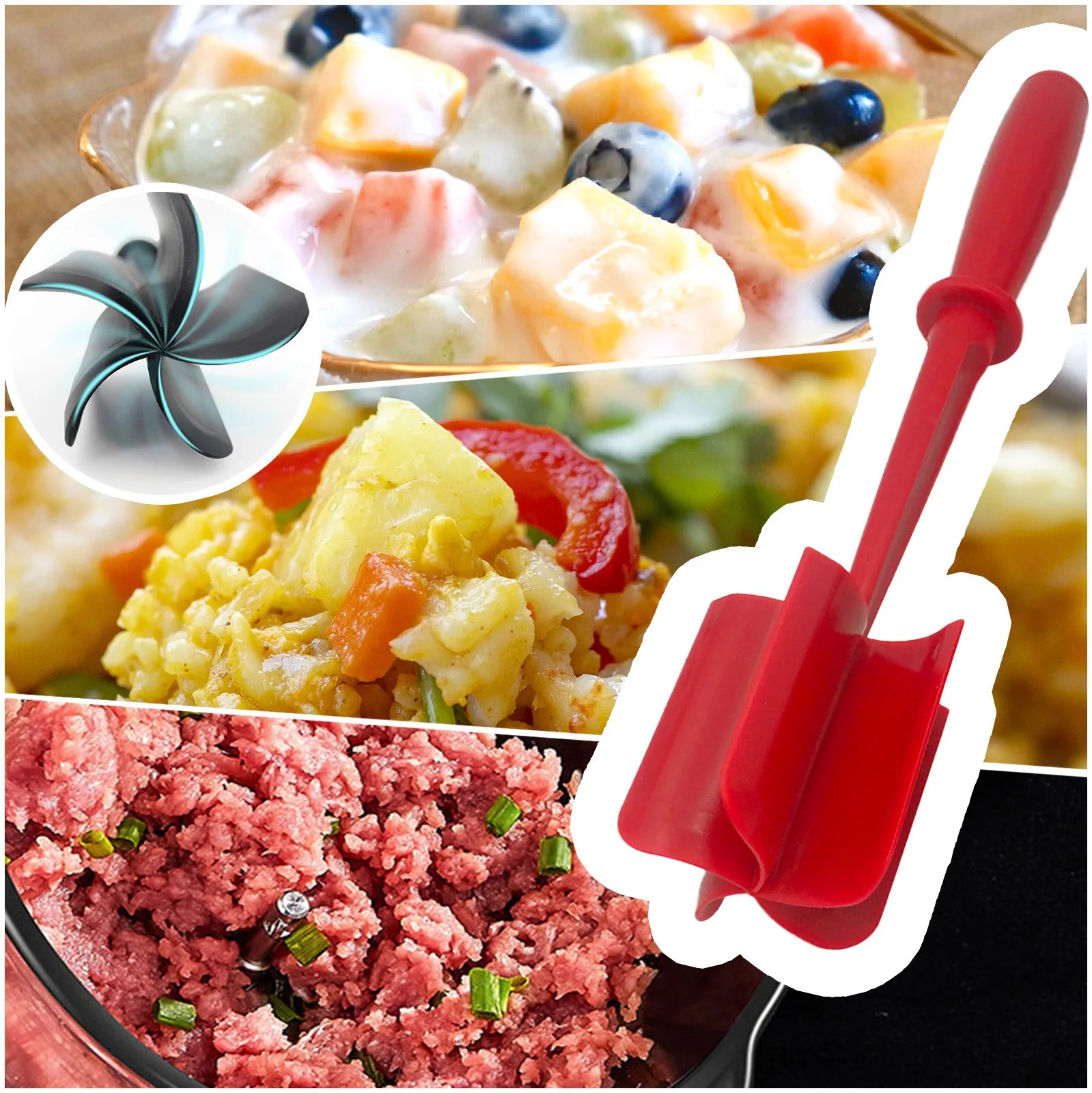 Meat Chopper Heat Masher Tool Poultry For Hamburger Ground Beef Turkey Cleaver |