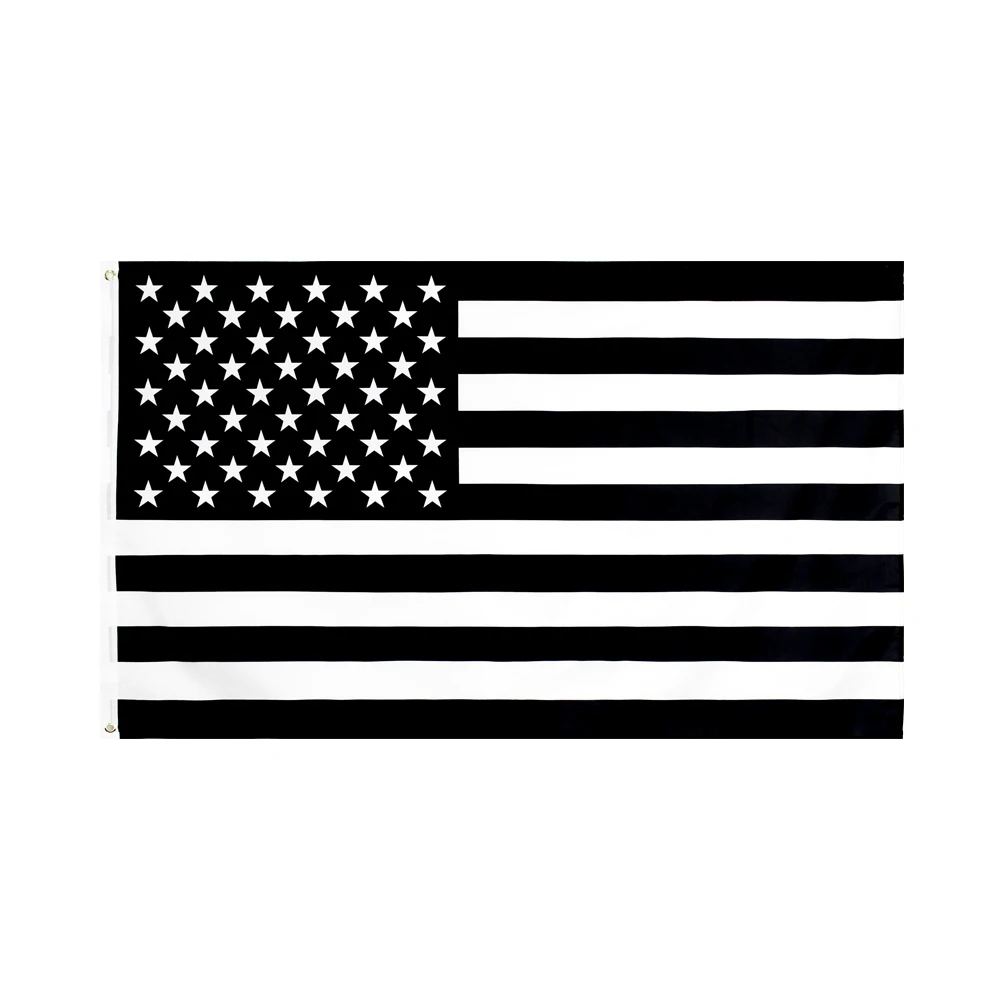 

FLAGCORE 3x5Fts 90X150cm Black And White USA Recession American Flag