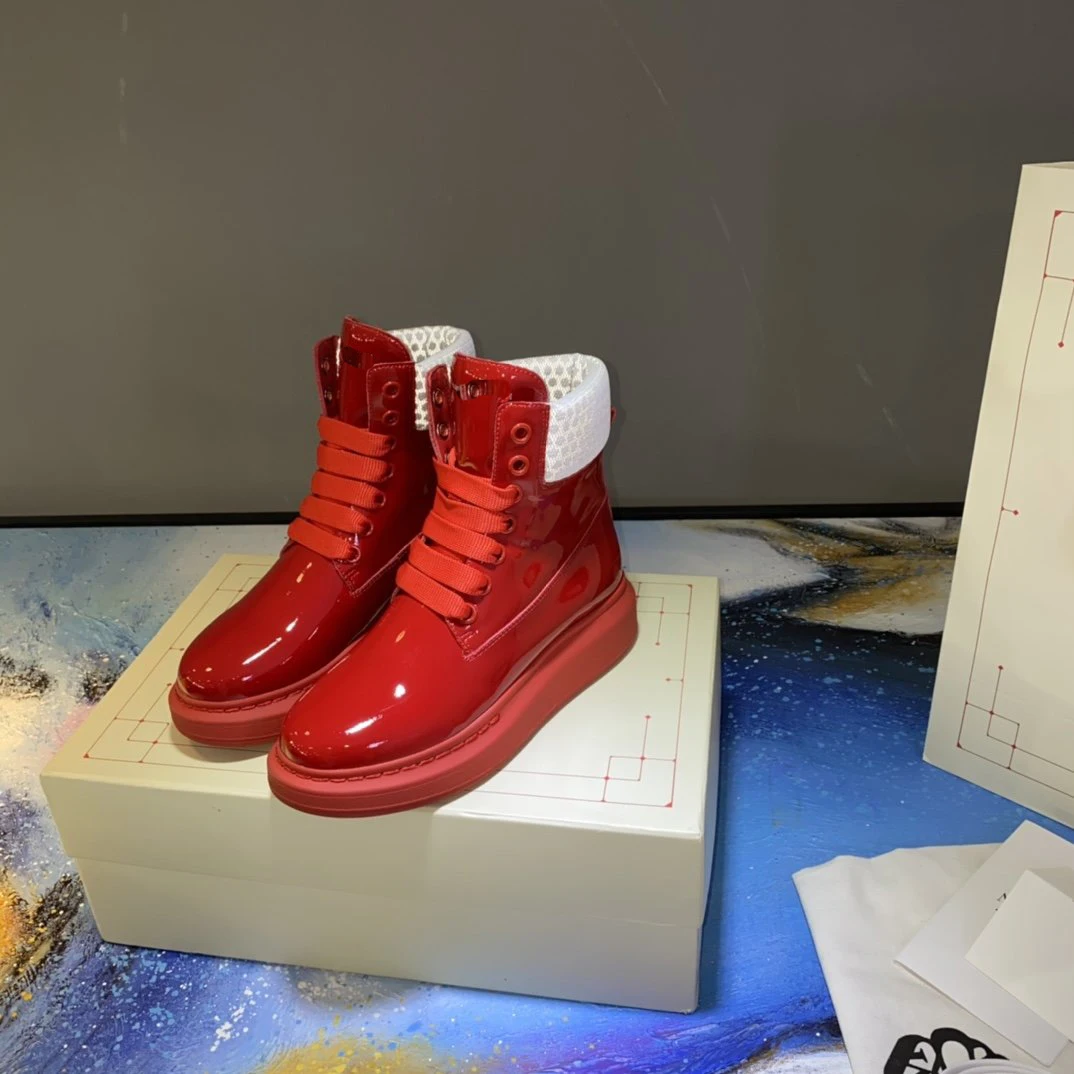 Ботинки из натуральной кожи для мужчин и женщин удобные ботинки на платформе