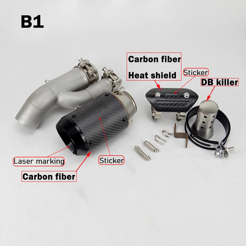 

S1000RR 2017 2018 выхлопная труба без шнуровки среднее звено глушитель из углеродного волокна тепловой щит дБ убийца для BMW S1000-RR 2017 2018