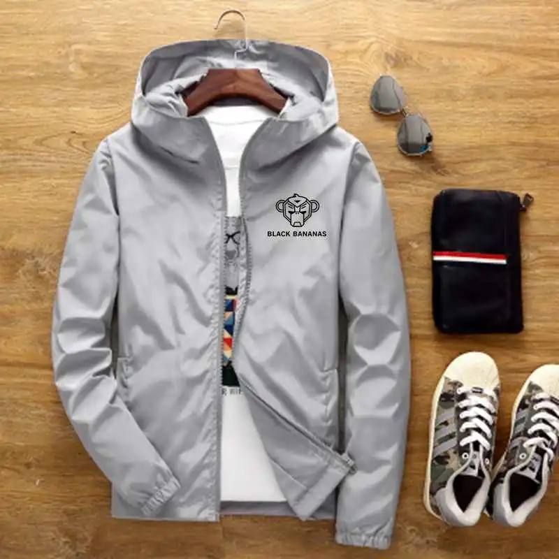 

2021 Spring and summer new hooded men's printed jacket men's casual windbreaker zipper thin hooded jacket men S-7XL