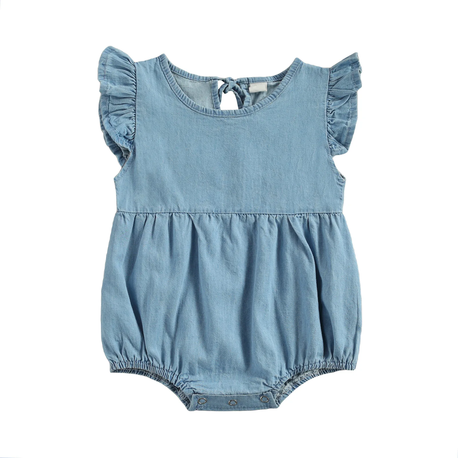 

Newborn Baby Short Sleeve/Fly Sleeve Romper Fashion Solid Color Romper for Kids Infant