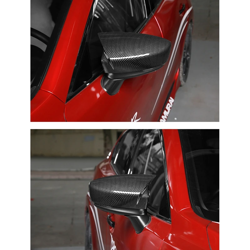 2 шт. Автомобильная боковая крышка зеркала заднего вида из углеродного волокна ABS