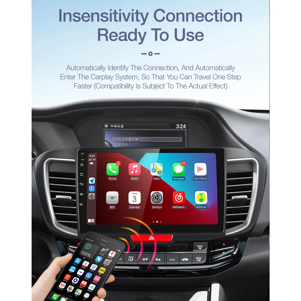 jiuyin carplay wireless android auto smart link dongle for car modify android car radio navigation player ios phone connection free global shipping