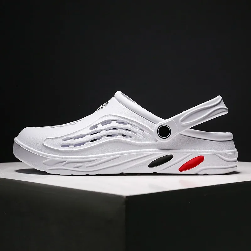 

YWYGMZ 2020 Men Sandals Summer Hole Shoes Rubber Clogs Men Garden Shoes Black Beach Flat Sandals Slippers