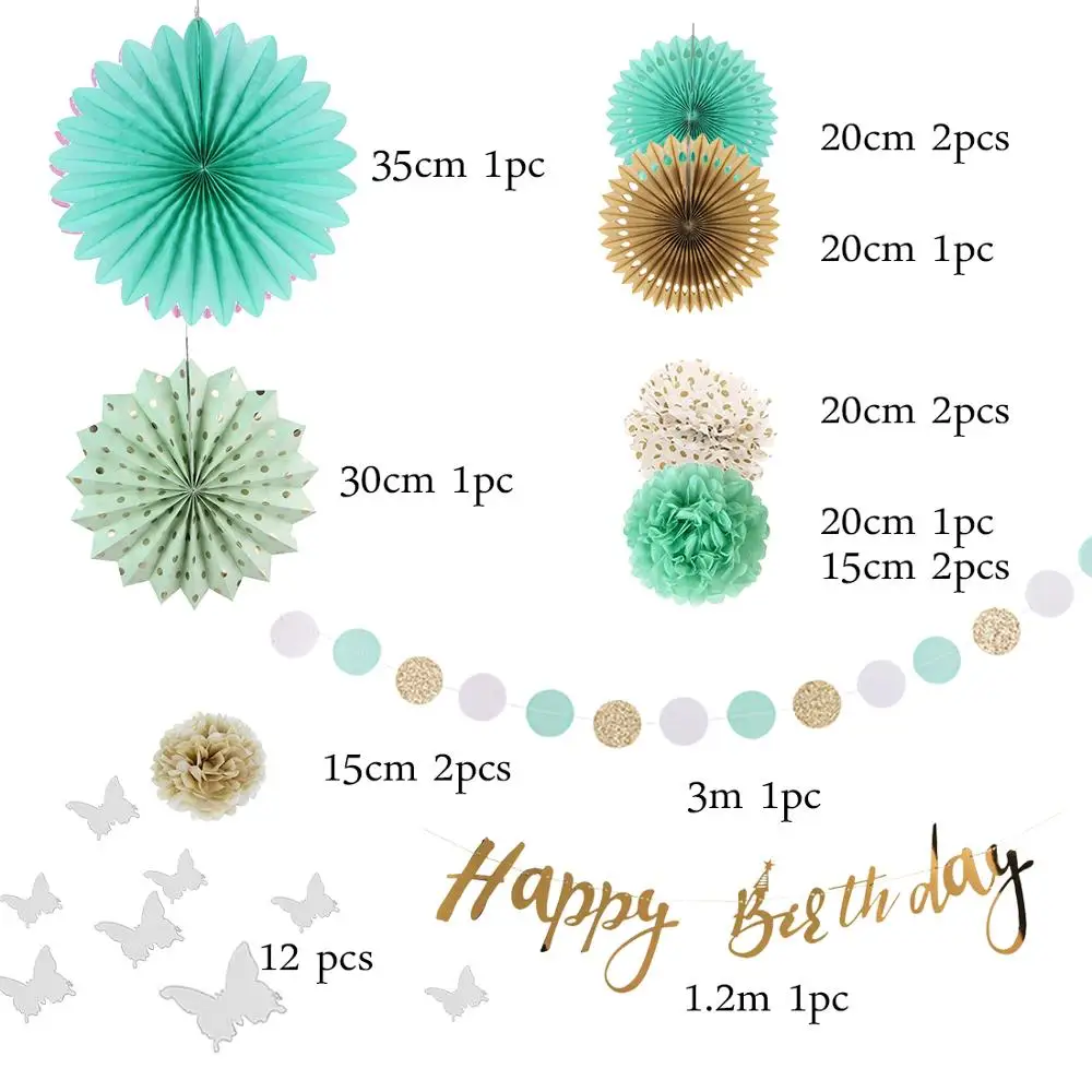 Украшение для вечеривечерние мятно-зеленого цвета баннер на день рождения