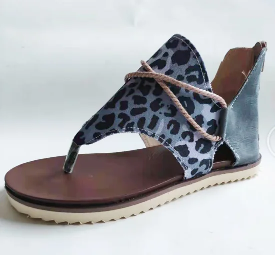 

2021 Women's Sandals Casual Posh Vintage Leopard Flip Flop Comfy Sandals Zipper Shoes Skid Proof Floor Leopard Flip Flop Sandals