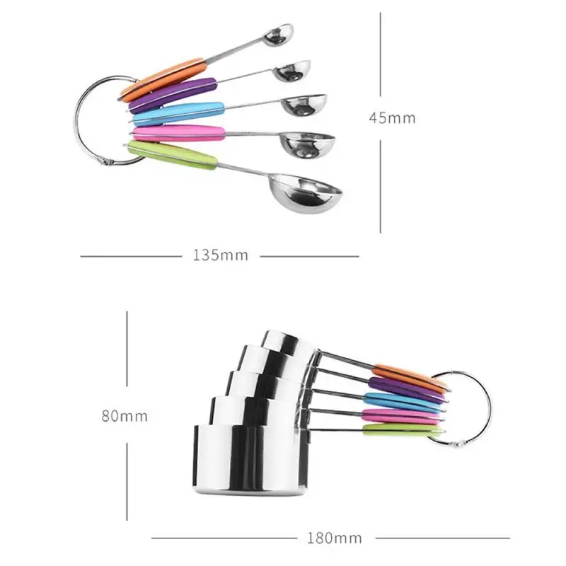 

5/10 Piece Measuring Spoon Set Stainless Steel Measuring Cup Spoon For Baking Tea Coffee Kitchen Measuring Utensils
