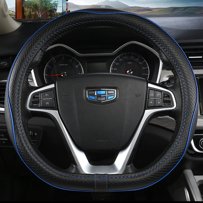 Чехол рулевого колеса автомобиля для Geely Atlas 2016 - 2021 Coolray I 2020 2021 Emgrand 7 2018 - 2021 Emgrand GT 2015- 2021