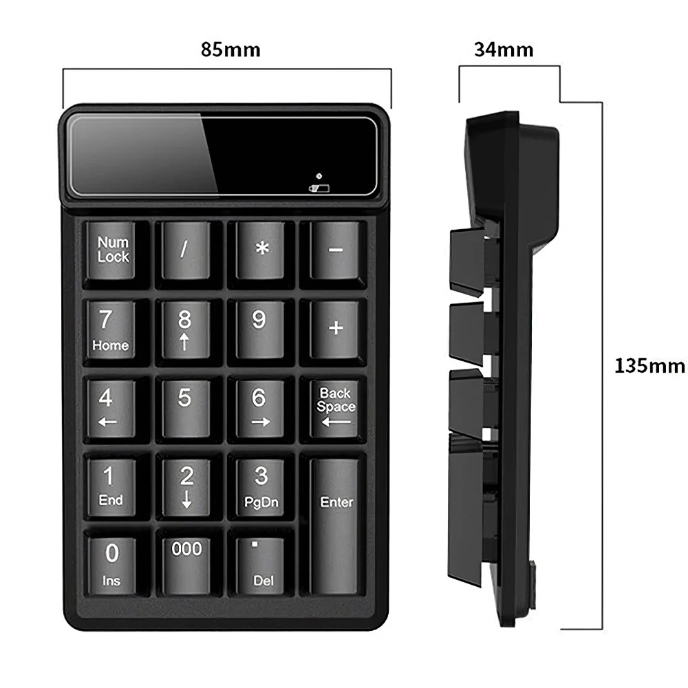 

2.4GHz Wireless Keypad 19 Keys Mechanical Numeric Keyboard for Windows XP/7/8 Laptop Computer Accessories