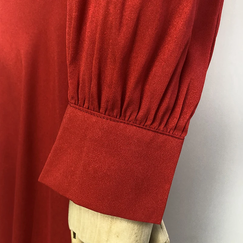 

Fad Spring Autumn Woman V Neck Long Dress Bohemian Style Vestidos Vintage Three Quarter Lantern Sleeve Party Dress Maxi Dress