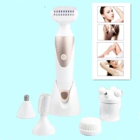 electric women shaver wet dry lady epilator bikini hair trimmer body haircut eyebrow clipper face skin clean brush and massager