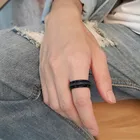 Классическое мужское кольцо KOtik 8 мм из карбида вольфрама черного цвета с матовой отделкой