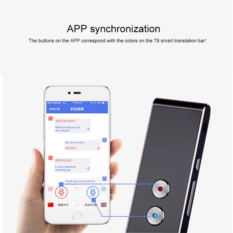 

Portable Smart Voice Translator Upgrade Version for Learning Travel Business Meeting T8+ Smart two-way translator Multi-Language