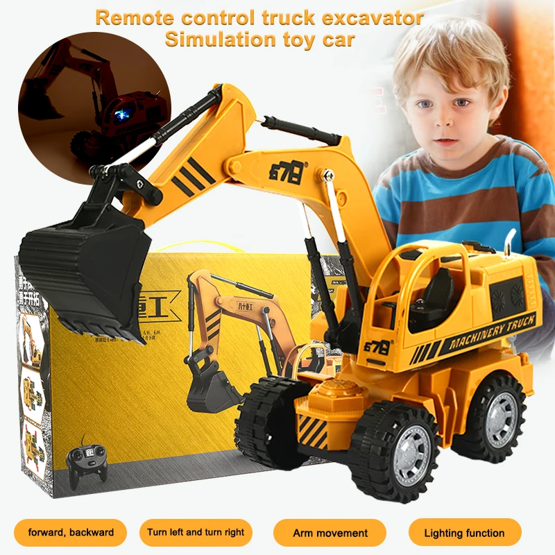 2019 4 канальный 1:24 RC экскаватор игрушка инженерный автомобиль пластиковый со