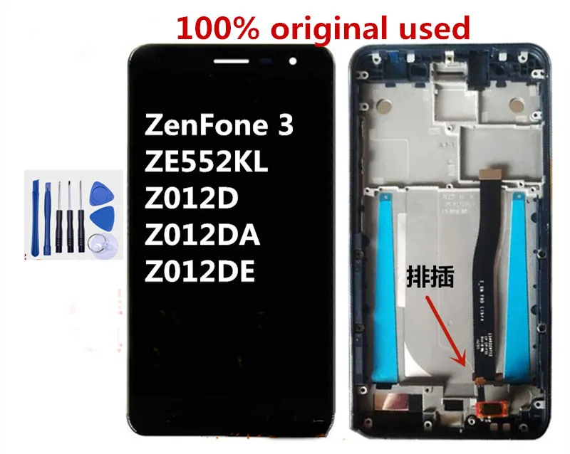 100% оригинал для Asus Zenfone 3 ZE552KLwith рамка ZE552KL Z012DE 5 ЖК дисплей Замена сенсорного