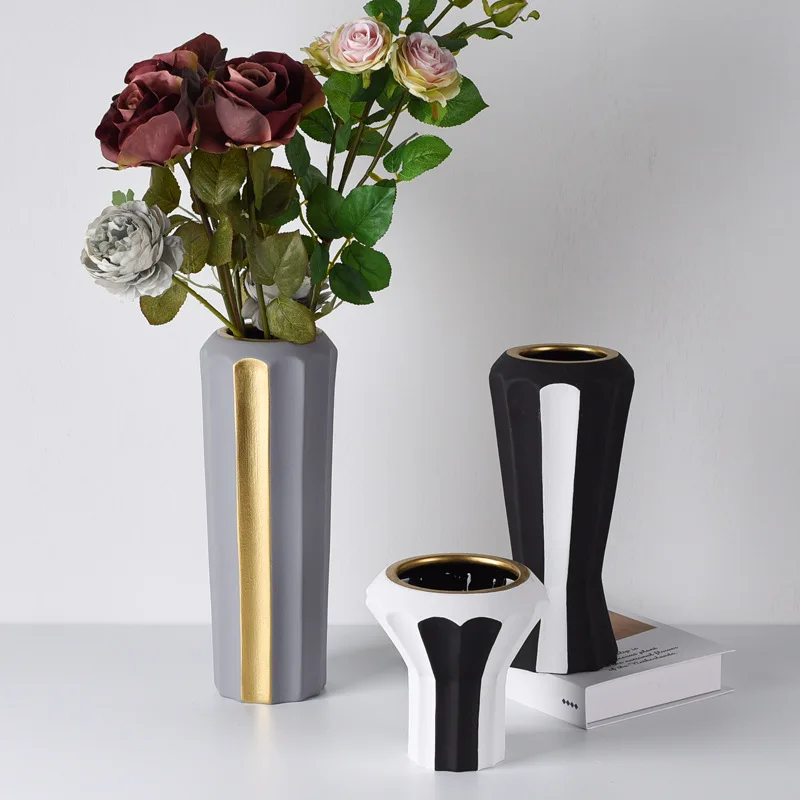 

Modern Flower Vase Ceramic Vase Hydroponic Flower Pot Basket Nordic Home Living Room Decoration Ornament Arrangement Art Decor