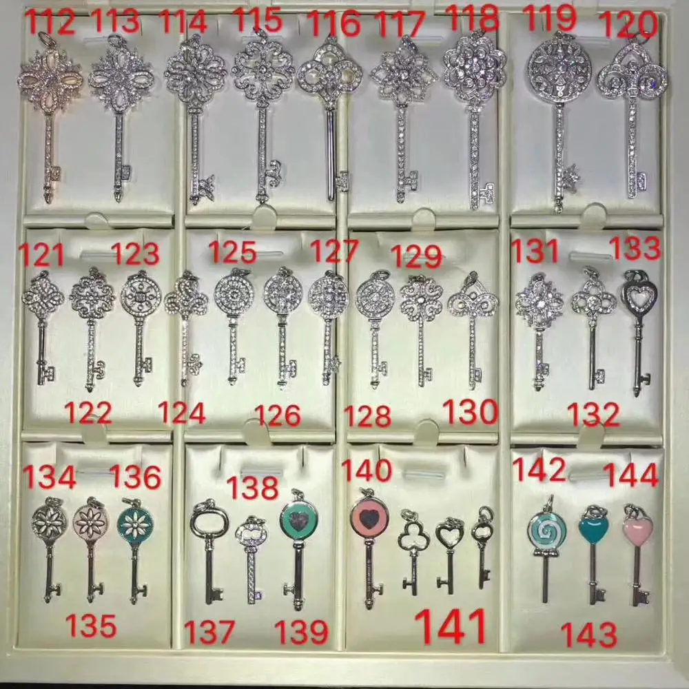 

Big original TIF version necklace pendant 100% S925, small and cool style key pendant fashion necklace women