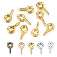 200pcs mini screw eye pins for jewelry making pearl beads screw threaded hooks eyelets clasps findings for bracelet diy earrings
