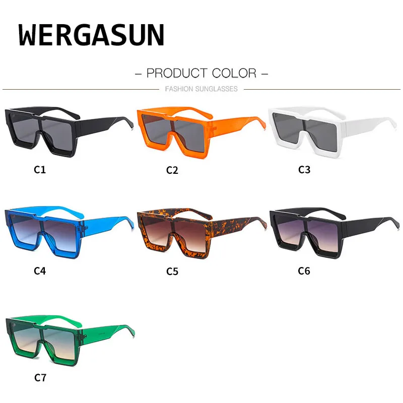 

WERGASUN New Fashion Brand Sunglasses Men Women Square Driving Eyewear Brand Designer Luxury Sun Glasses Vintage Gafas Feminino