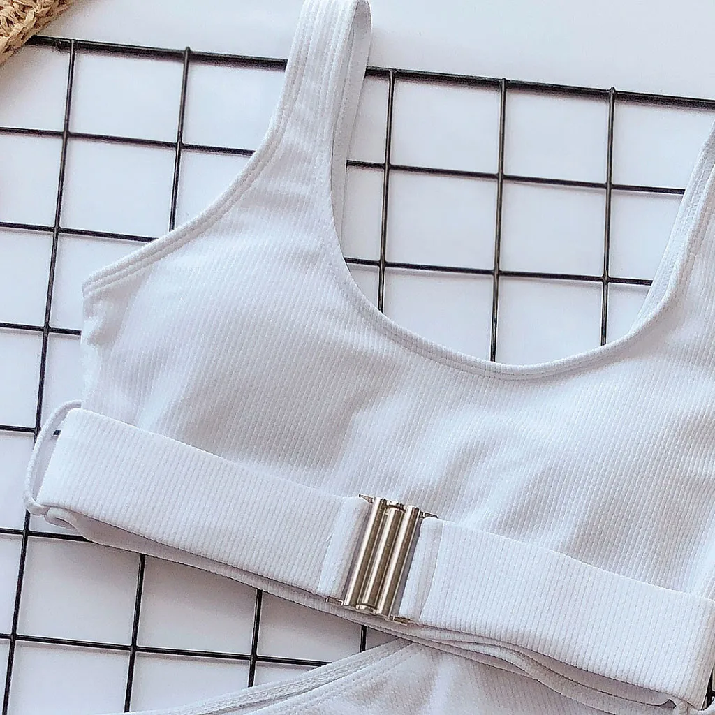 Однотонное бикини с эффектом пуш-ап Новое поступление 2019 бюстгальтер мягкими