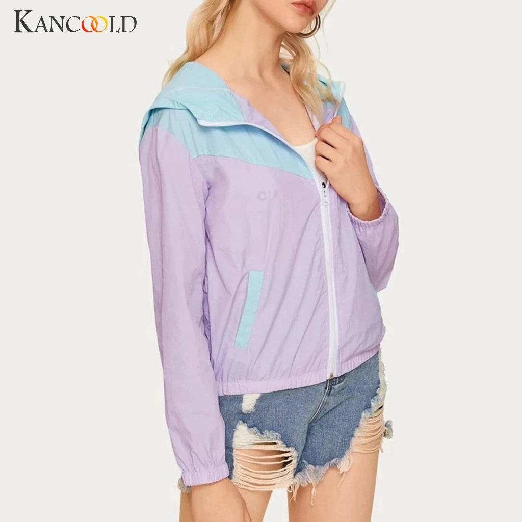 KANCOOLD пальто женские трендовые Лоскутные ветровки с длинным рукавом кардиган
