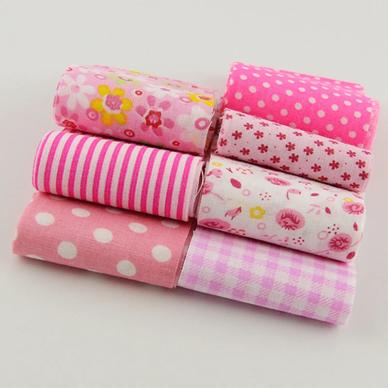 Telas De Algodon Para Patchwork 7 шт./лот розовая тема 5 см x 100 100% хлопок ткань полоски желе рулон