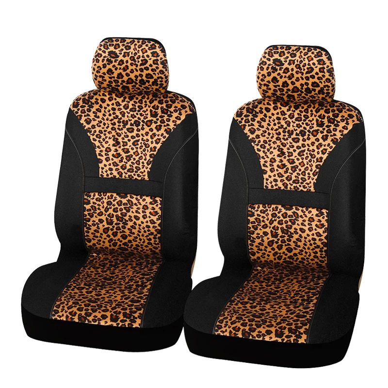 

AUTOYOUTH 2PCS Front Car Seat Covers Universal Leopard Print Car-Styling Fashion Car Accessories Universal Fits Car/Truck/SUV