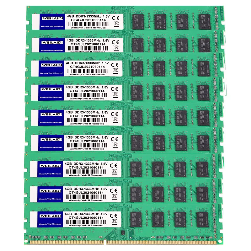 

WEILAIDI 50 шт. или 100 шт./партия DDR3 4 ГБ ОЗУ 1333 МГц телефон диаметром 240 контактов 1,5 в не ECC Совместимость с AMD и Intel