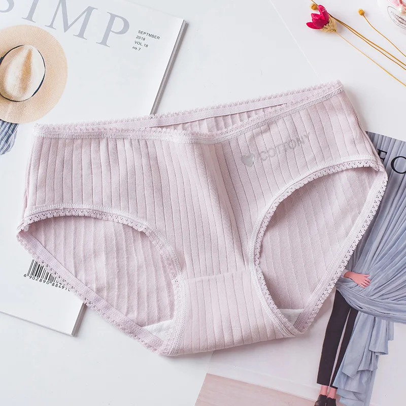 Женские трусы из чистого хлопка с антибиотиками студенческие кружевные милые
