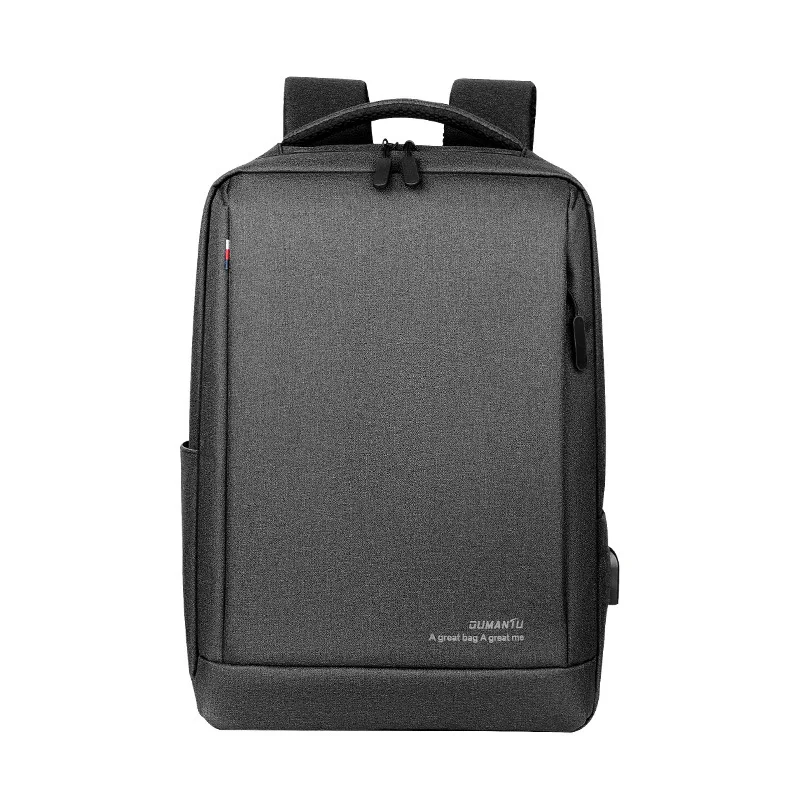 Male Backpacks School Students Solid Color Bag For Teenagers Man USB Recharging Laptop Casual Style Travel School Bags Wholesale