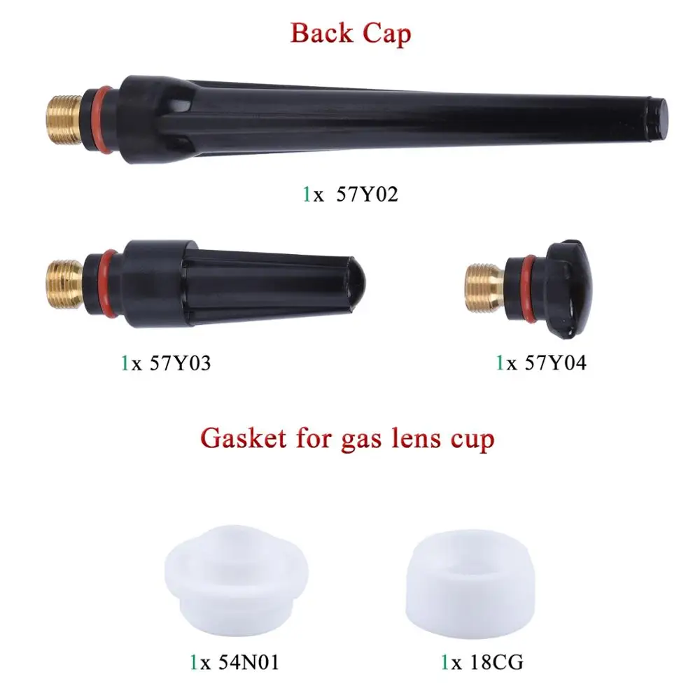 Газовые линзы для сварофонарь WP17/WP18/WP26 51 шт. цанги и Корпус задней крышки TIG