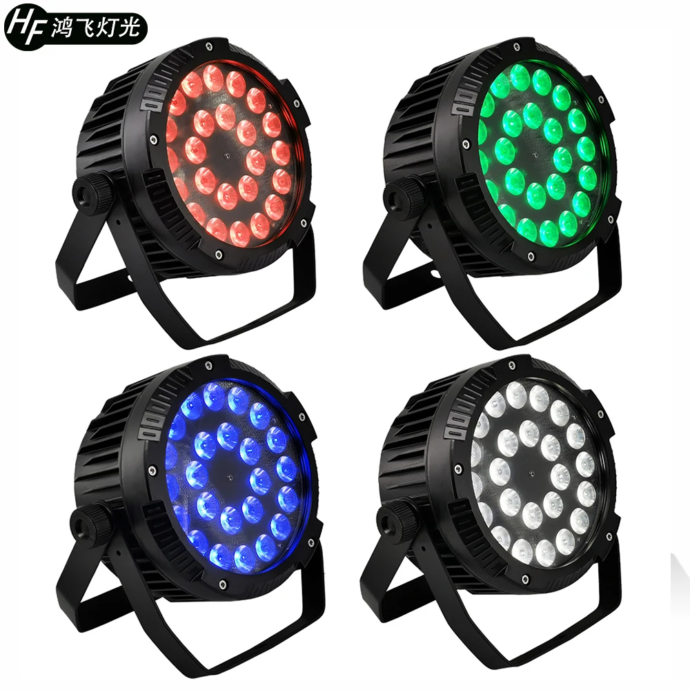

4 Pieces IP65 Waterproof Led Par Light 24x18w RGBWA UV 6in1 24x12w RGBW 4in1 DMX512 Full Color Dyeing Light