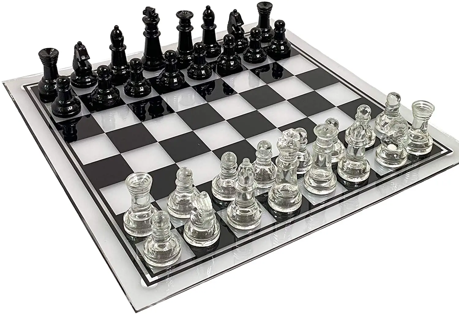 Большая акриловая шахматная доска 35*35 см, элегантные шахматные фигуры с защитой от разбивания, шахматная игра, набор шахматных игр (шахматна...