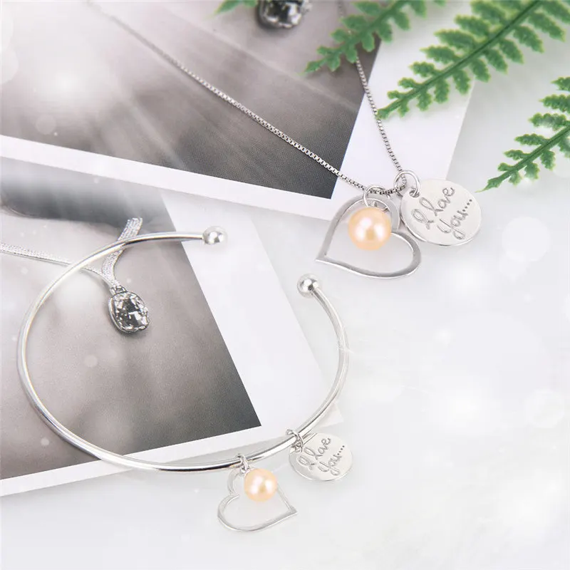 CLUCI серебро 925 пробы два предмета кулон с сердечком ожерелье Стерлинговое Серебро