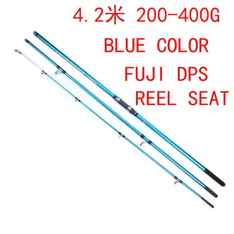 Lurekiller Japan Full Fuji Surf Rod 4,20 м 46 т карбоновая 3 секции 80-150 г/100-250 г удочка для серфинга - Цвет: Черный