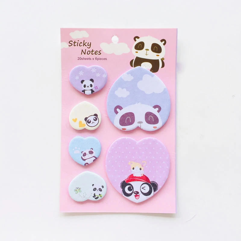 120 шт Novely Panda Sticky Notes милые Мультяшные блокноты для записей наклейки детей DIY