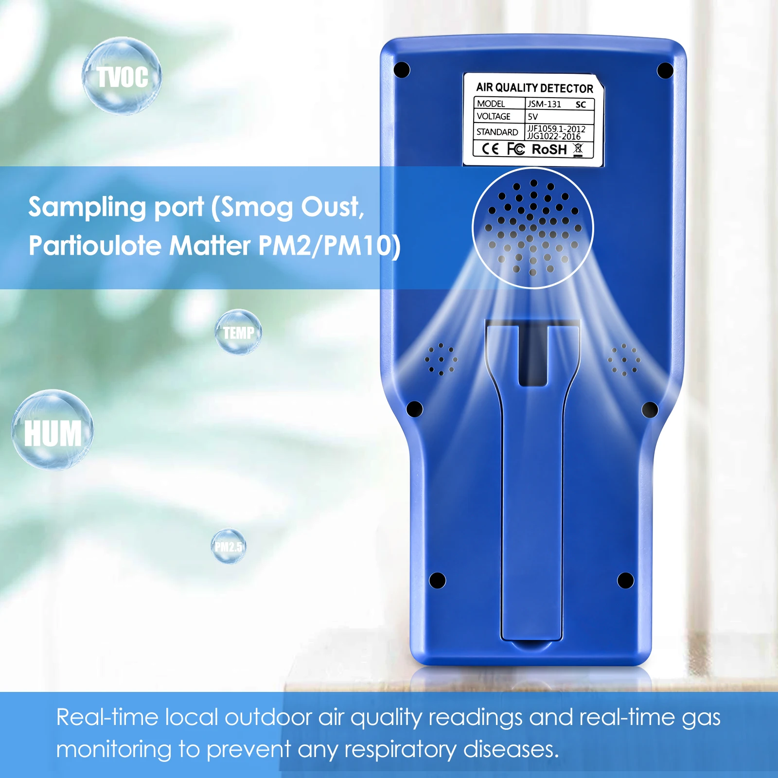 

Air Quality Monitor Accurate Tester For CO2 Formaldehyde TVOC Ppm Meters Mini Carbon Dioxide Detector Gas Analyzer Protable