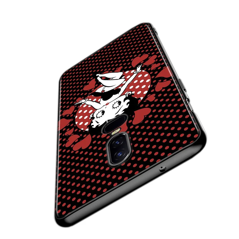 

Silicone Black Cover Pink Betty Boop For OnePlus 5T 6 6T 7T 7 7 8 Pro Phone Case Shell Coque