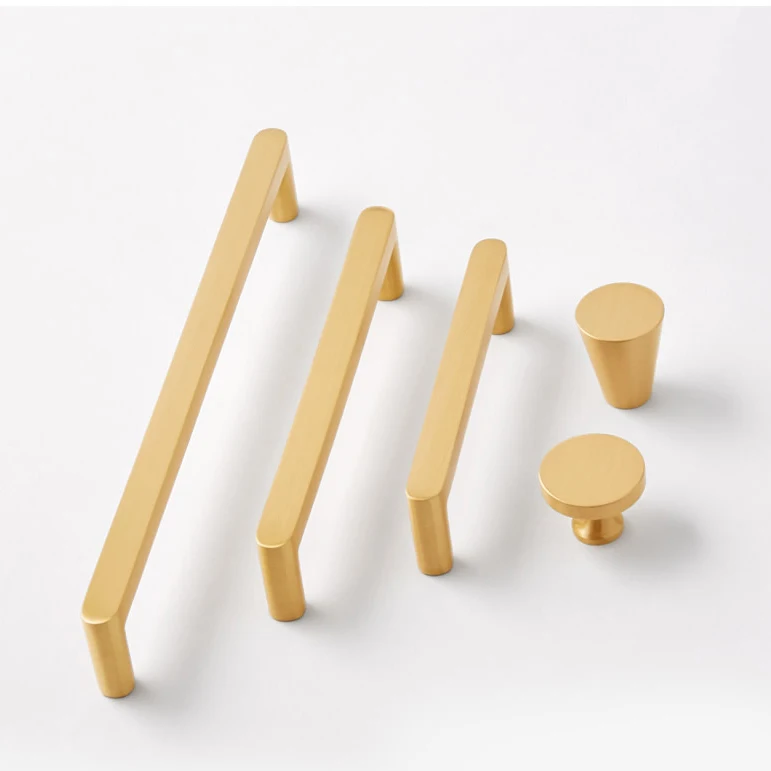 Золотая Ручка шкафа в европейском стиле однотонный латунный кухонный шкаф|Ручки