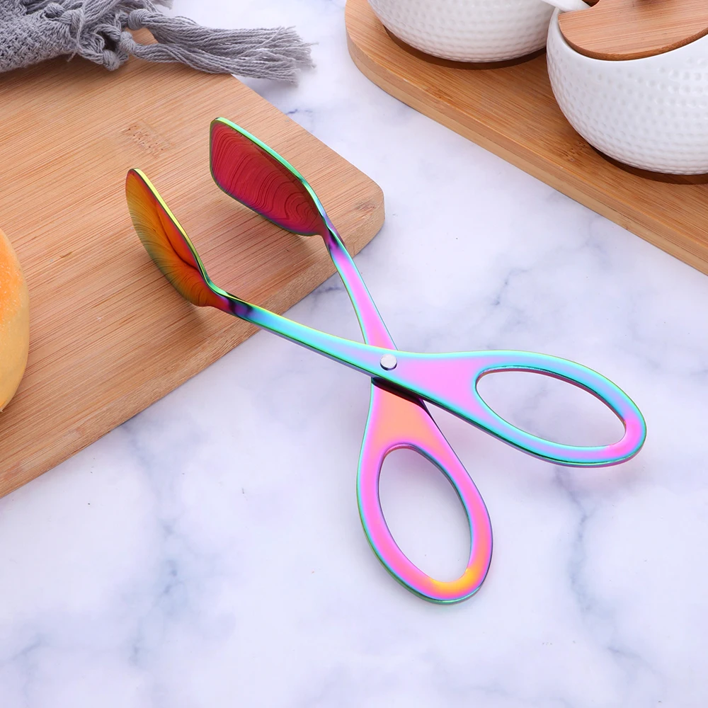 Creative Stainless Steel Rose Gold Food Buffet Clip Bread Barbecue Cake Pastry Tongs Baking Tool Home Kitchen Supplies | Дом и сад